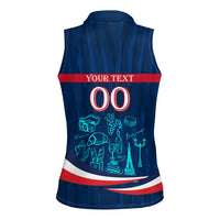 Personalized France Gallic Rooster Football Women Sleeveless Polo Shirt Rooster Mascot French Culture Doodle