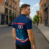 Personalized France Gallic Rooster Football Zipper Polo Shirt Rooster Mascot French Culture Doodle