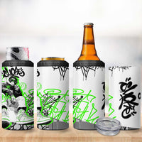 Street Style Graffiti 4 in 1 Can Cooler Tumbler with Smoking Monkey and Neon Green - Wonder Print Shop