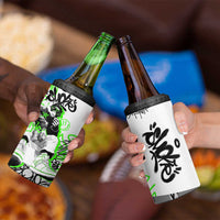 Street Style Graffiti 4 in 1 Can Cooler Tumbler with Smoking Monkey and Neon Green - Wonder Print Shop