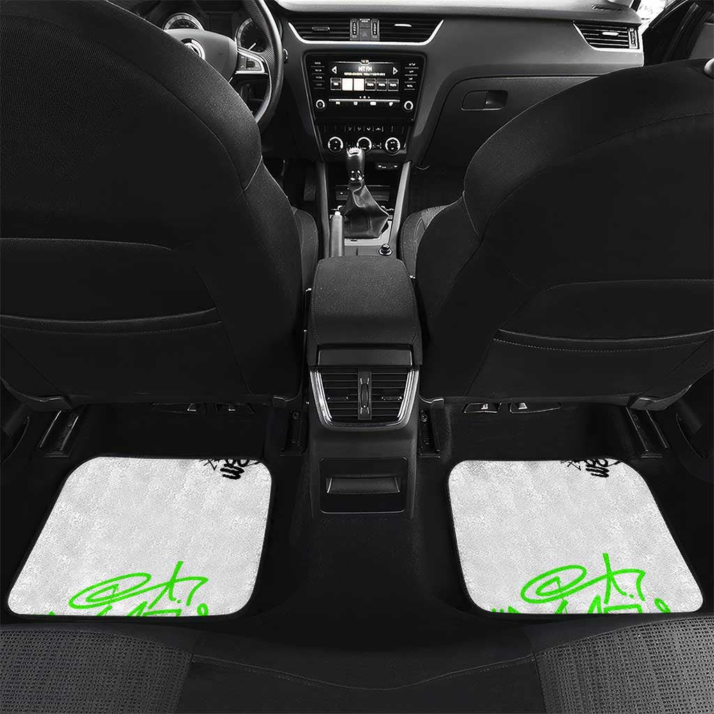 Street Style Graffiti Car Mats with Smoking Monkey and Neon Green - Wonder Print Shop