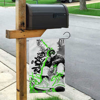 Street Style Graffiti Garden Flag with Smoking Monkey and Neon Green - Wonder Print Shop