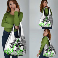 Street Style Graffiti Grocery Bag with Smoking Monkey and Neon Green - Wonder Print Shop