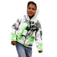 Street Style Graffiti Kid Hoodie with Smoking Monkey and Neon Green - Wonder Print Shop