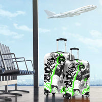 Street Style Graffiti Luggage Cover with Smoking Monkey and Neon Green - Wonder Print Shop