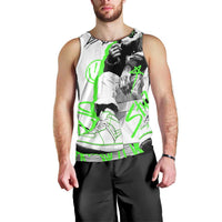 Street Style Graffiti Men Tank Top with Smoking Monkey and Neon Green - Wonder Print Shop