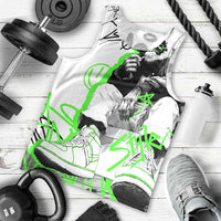 Street Style Graffiti Men Tank Top with Smoking Monkey and Neon Green - Wonder Print Shop