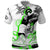Street Style Graffiti Polo Shirt with Smoking Monkey and Neon Green - Wonder Print Shop