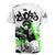 Street Style Graffiti Rugby Jersey with Smoking Monkey and Neon Green - Wonder Print Shop