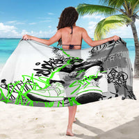 Street Style Graffiti Sarong with Smoking Monkey and Neon Green - Wonder Print Shop