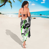 Street Style Graffiti Sarong with Smoking Monkey and Neon Green - Wonder Print Shop