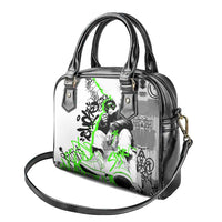 Street Style Graffiti Shoulder Handbag with Smoking Monkey and Neon Green - Wonder Print Shop