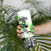 Street Style Graffiti Skinny Tumbler with Smoking Monkey and Neon Green - Wonder Print Shop