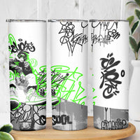 Street Style Graffiti Skinny Tumbler with Smoking Monkey and Neon Green - Wonder Print Shop