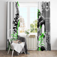 Street Style Graffiti Window Curtain with Smoking Monkey and Neon Green - Wonder Print Shop