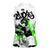 Street Style Graffiti Women Sleeveless Polo Shirt with Smoking Monkey and Neon Green - Wonder Print Shop