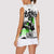 Street Style Graffiti Women Sleeveless Polo Shirt with Smoking Monkey and Neon Green - Wonder Print Shop