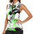 Street Style Graffiti Women Sleeveless Polo Shirt with Smoking Monkey and Neon Green - Wonder Print Shop