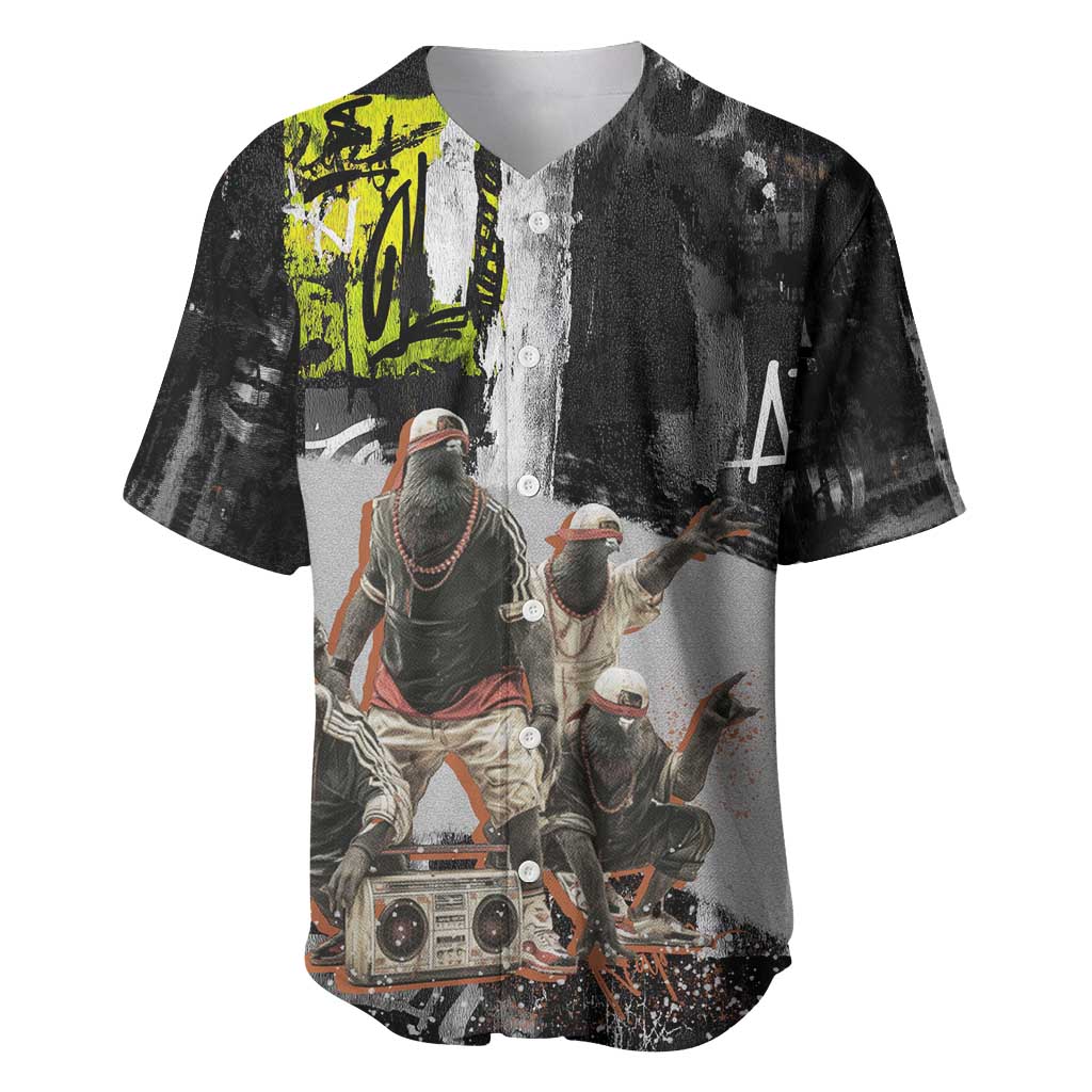 Boombox Breakdancer Baseball Jersey with Grafiti Art and Grunge Street Hip Hop Style - Wonder Print Shop