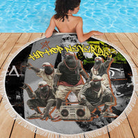 Boombox Breakdancer Beach Blanket with Grafiti Art and Grunge Street Hip Hop Style - Wonder Print Shop