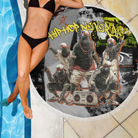 Boombox Breakdancer Beach Blanket with Grafiti Art and Grunge Street Hip Hop Style - Wonder Print Shop