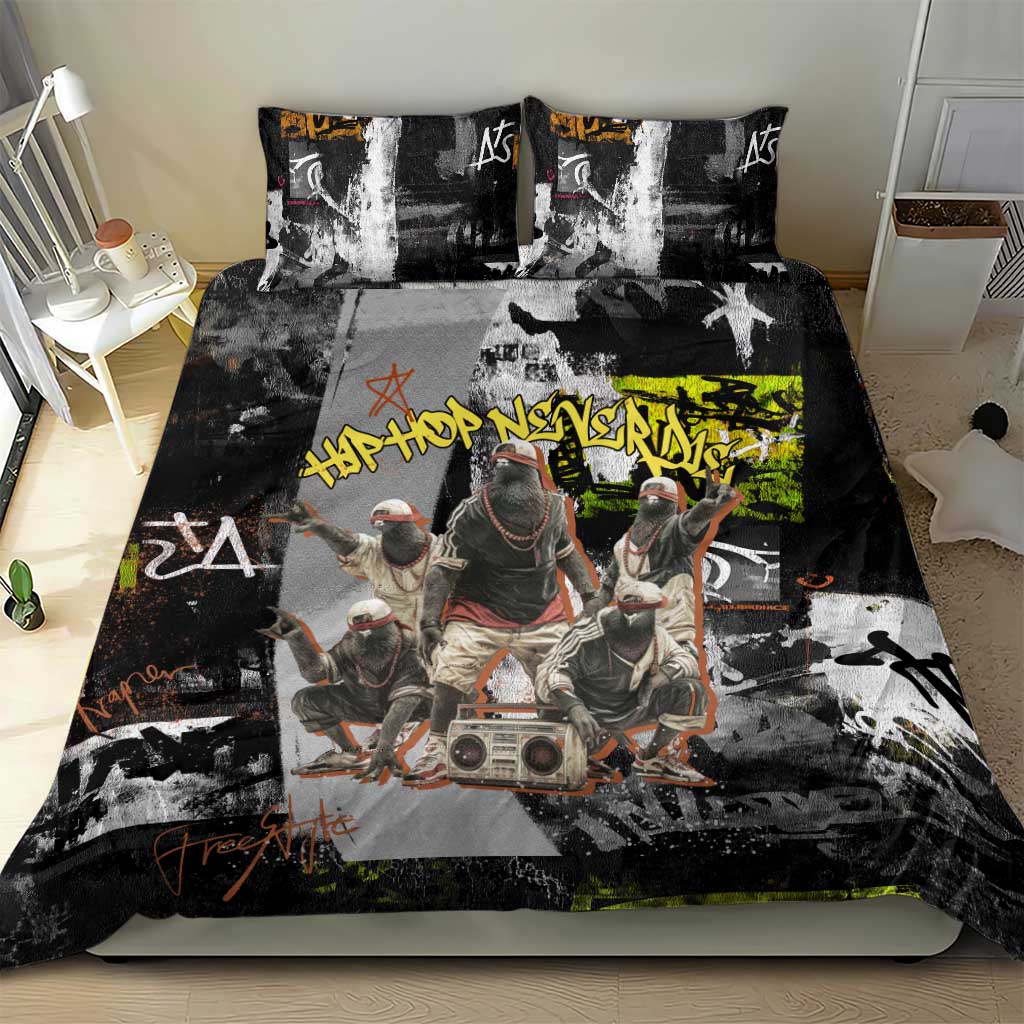 Boombox Breakdancer Bedding Set with Grafiti Art and Grunge Street Hip Hop Style - Wonder Print Shop
