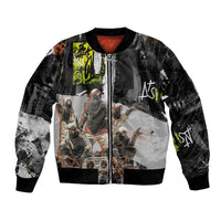 Boombox Breakdancer Bomber Jacket with Grafiti Art and Grunge Street Hip Hop Style - Wonder Print Shop