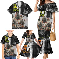 Boombox Breakdancer Family Matching Mermaid Dress and Hawaiian Shirt with Grafiti Art and Grunge Street Hip Hop Style - Wonder Print Shop