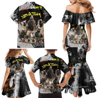 Boombox Breakdancer Family Matching Mermaid Dress and Hawaiian Shirt with Grafiti Art and Grunge Street Hip Hop Style - Wonder Print Shop