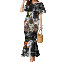 Boombox Breakdancer Family Matching Mermaid Dress and Hawaiian Shirt with Grafiti Art and Grunge Street Hip Hop Style - Wonder Print Shop