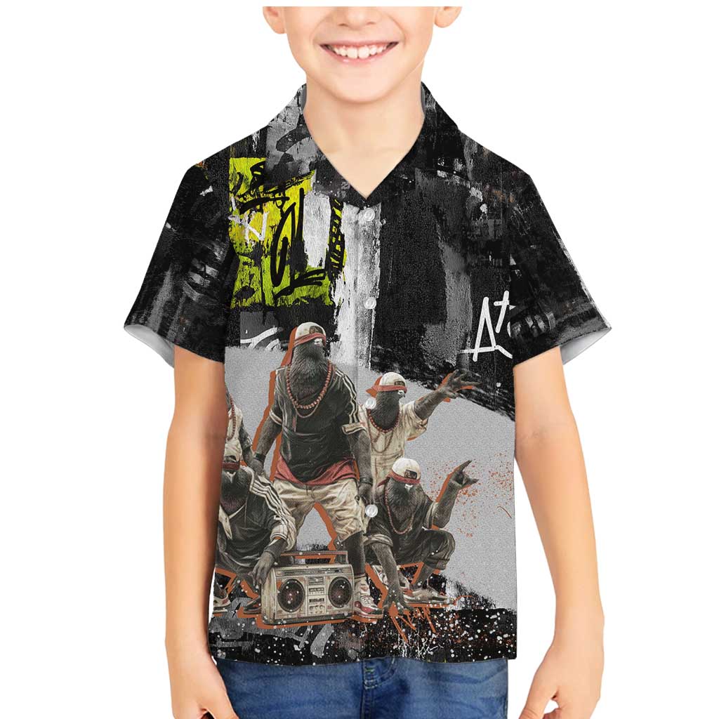 Boombox Breakdancer Family Matching Mermaid Dress and Hawaiian Shirt with Grafiti Art and Grunge Street Hip Hop Style - Wonder Print Shop