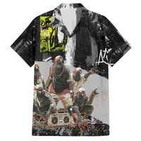 Boombox Breakdancer Family Matching Off The Shoulder Long Sleeve Dress and Hawaiian Shirt with Grafiti Art and Grunge Street Hip Hop Style - Wonder Print Shop