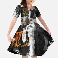 Boombox Breakdancer Family Matching Off Shoulder Maxi Dress and Hawaiian Shirt with Grafiti Art and Grunge Street Hip Hop Style - Wonder Print Shop
