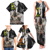 Boombox Breakdancer Family Matching Tank Maxi Dress and Hawaiian Shirt with Grafiti Art and Grunge Street Hip Hop Style - Wonder Print Shop