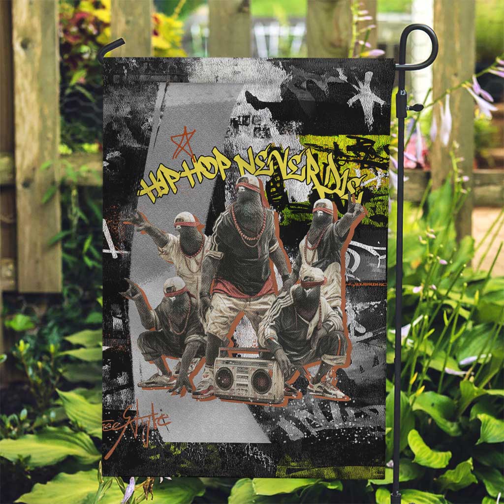 Boombox Breakdancer Garden Flag with Grafiti Art and Grunge Street Hip Hop Style - Wonder Print Shop