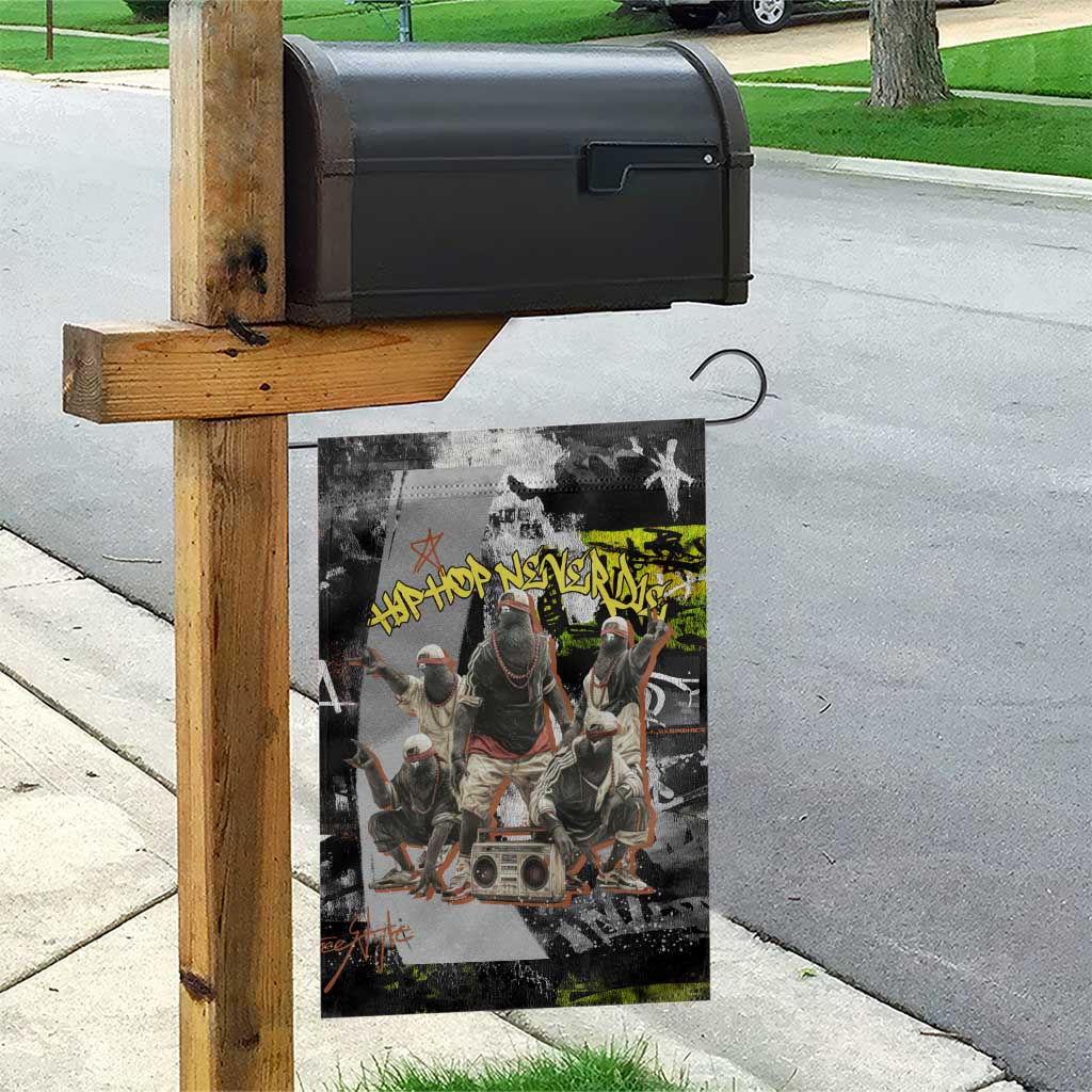 Boombox Breakdancer Garden Flag with Grafiti Art and Grunge Street Hip Hop Style - Wonder Print Shop
