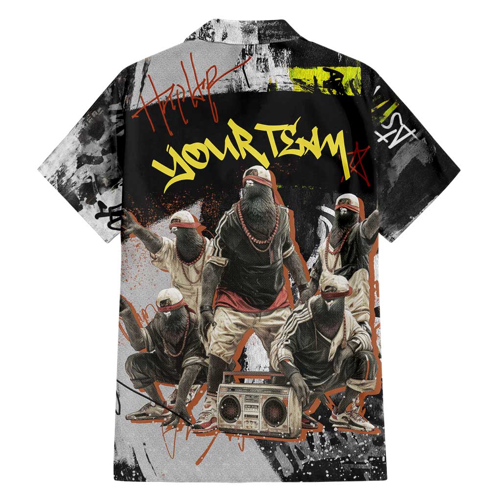 Boombox Breakdancer Hawaiian Shirt with Grafiti Art and Grunge Street Hip Hop Style - Wonder Print Shop