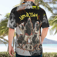 Boombox Breakdancer Hawaiian Shirt with Grafiti Art and Grunge Street Hip Hop Style - Wonder Print Shop
