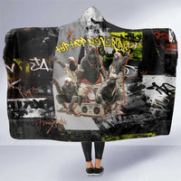 Boombox Breakdancer Hooded Blanket with Grafiti Art and Grunge Street Hip Hop Style - Wonder Print Shop