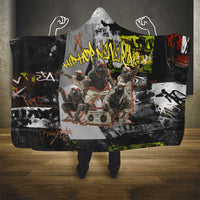 Boombox Breakdancer Hooded Blanket with Grafiti Art and Grunge Street Hip Hop Style - Wonder Print Shop