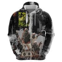 Boombox Breakdancer Hoodie with Grafiti Art and Grunge Street Hip Hop Style - Wonder Print Shop