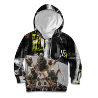 Boombox Breakdancer Kid Hoodie with Grafiti Art and Grunge Street Hip Hop Style - Wonder Print Shop