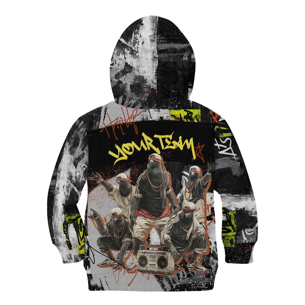 Boombox Breakdancer Kid Hoodie with Grafiti Art and Grunge Street Hip Hop Style - Wonder Print Shop