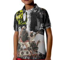 Boombox Breakdancer Kid Polo Shirt with Grafiti Art and Grunge Street Hip Hop Style - Wonder Print Shop