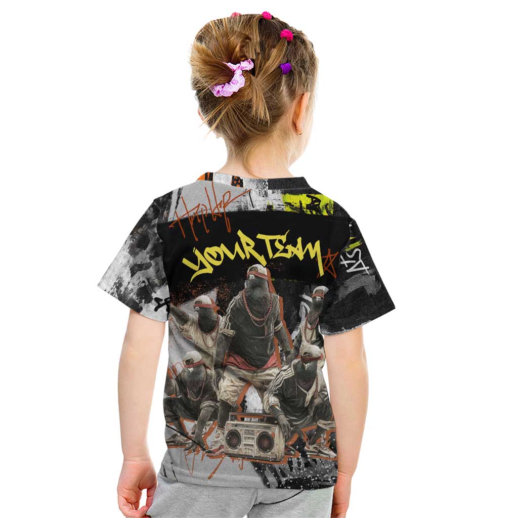Boombox Breakdancer Kid T Shirt with Grafiti Art and Grunge Street Hip Hop Style - Wonder Print Shop
