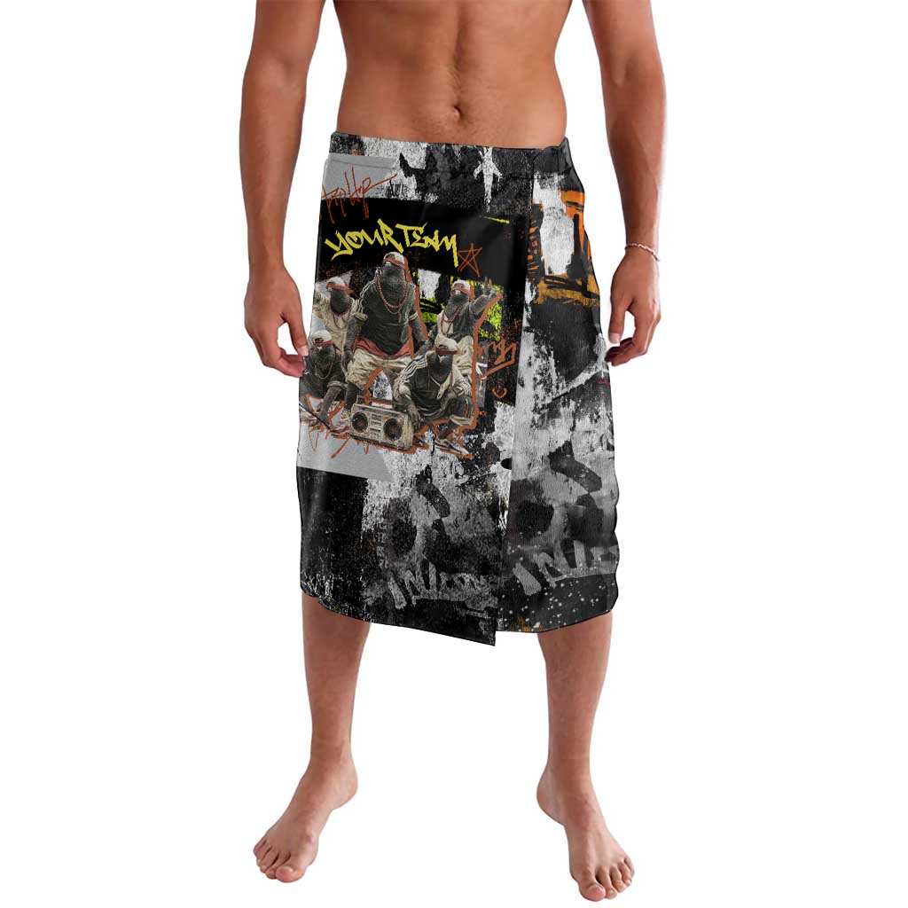 Boombox Breakdancer Lavalava with Grafiti Art and Grunge Street Hip Hop Style - Wonder Print Shop