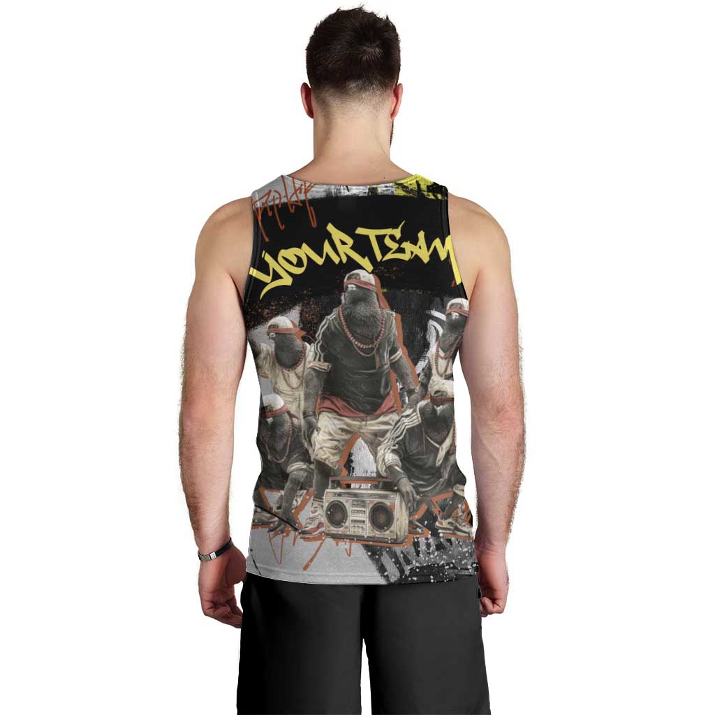 Boombox Breakdancer Men Tank Top with Grafiti Art and Grunge Street Hip Hop Style - Wonder Print Shop