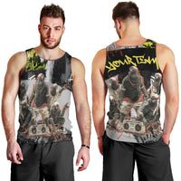 Boombox Breakdancer Men Tank Top with Grafiti Art and Grunge Street Hip Hop Style - Wonder Print Shop