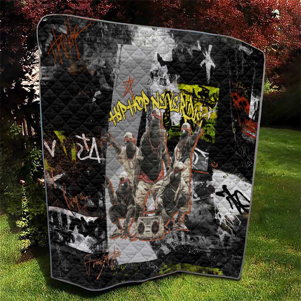 Boombox Breakdancer Quilt with Grafiti Art and Grunge Street Hip Hop Style - Wonder Print Shop