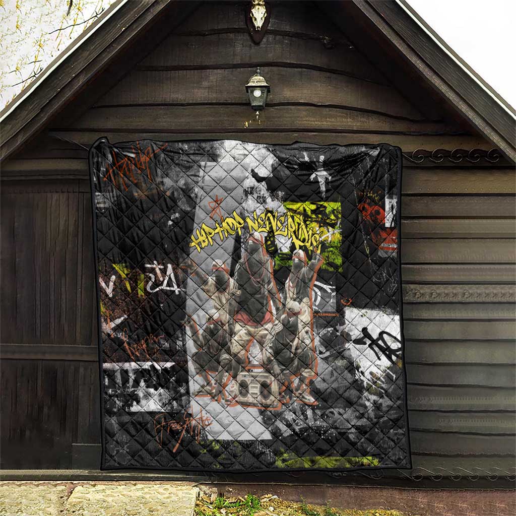 Boombox Breakdancer Quilt with Grafiti Art and Grunge Street Hip Hop Style - Wonder Print Shop